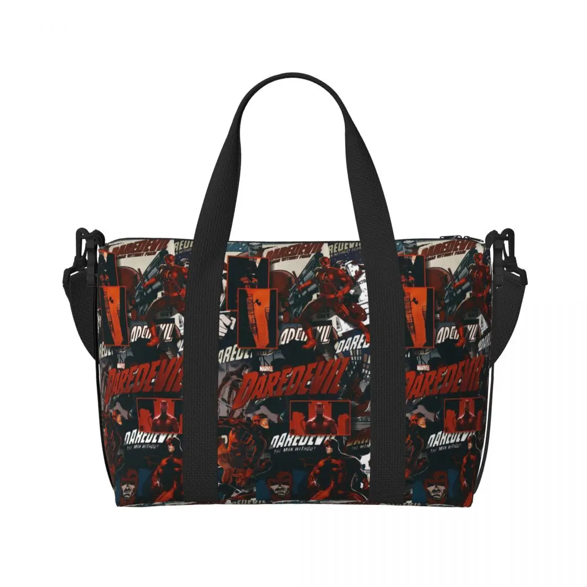 Custom Daredevil Comic Superhero Beach Tote Bag Women Big Compartment Beach Gym Travel Bags