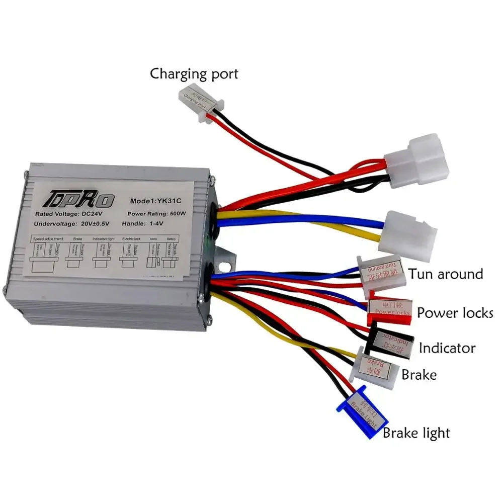 YK31C 24V 500W DC Electric Bike Motor Brushed Controller Box for Bicycle Scooter  Accessory