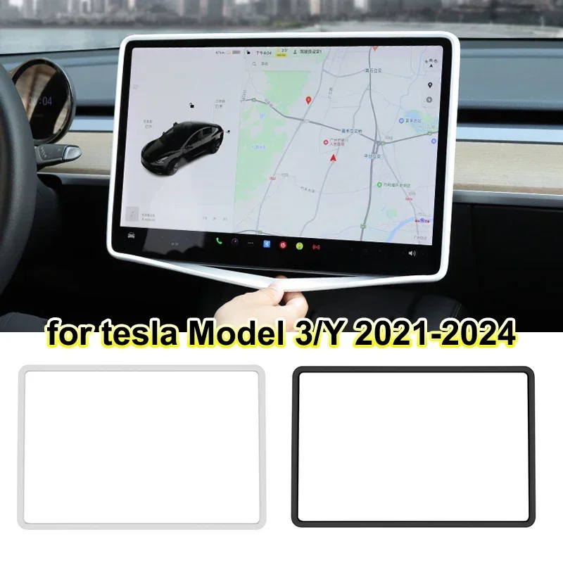 for Tesla Model 3 Highland 2024 Silicone Screen Frame Display Edge Protector Trim Cover Model Y Center Control GPS Accessories