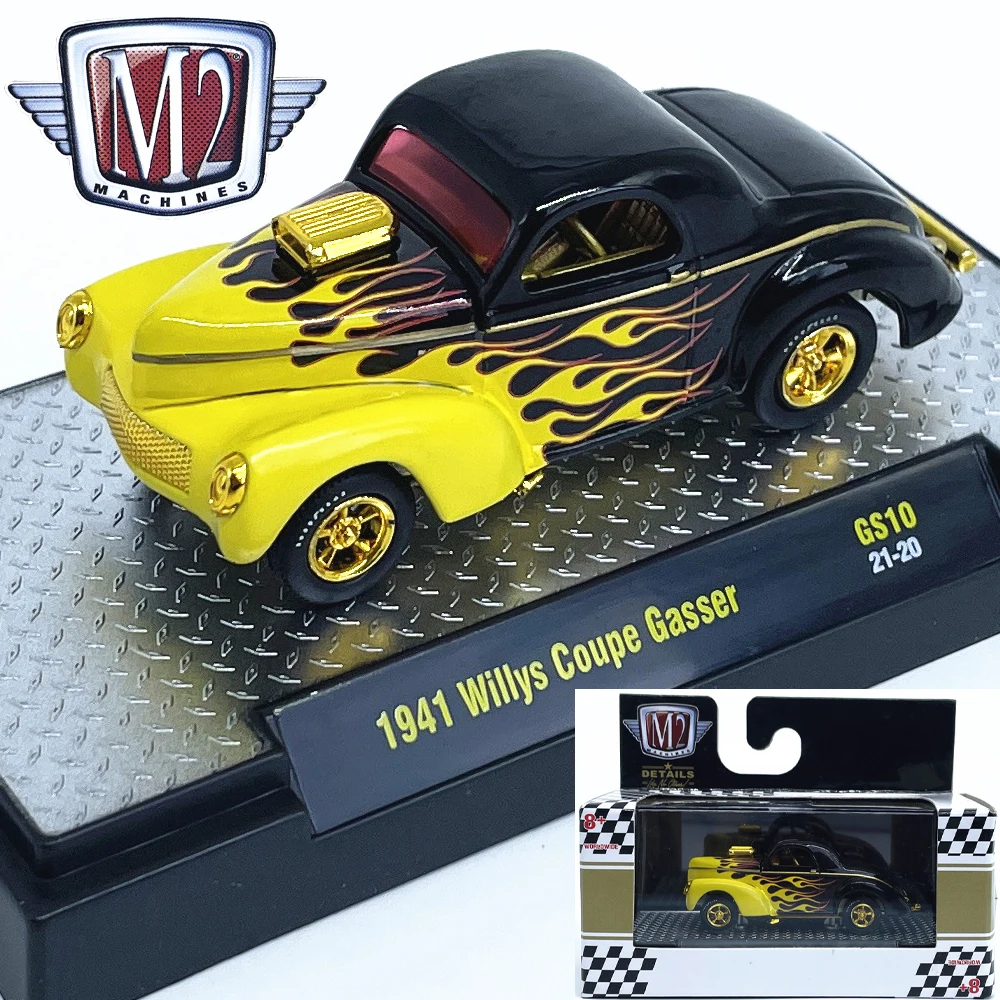 Diecast M2 1:64 Scale Willis Coupe Gasser Imitation Alloy 2025 Car Model Collectible Toy Gift Souvenir Display Ornament