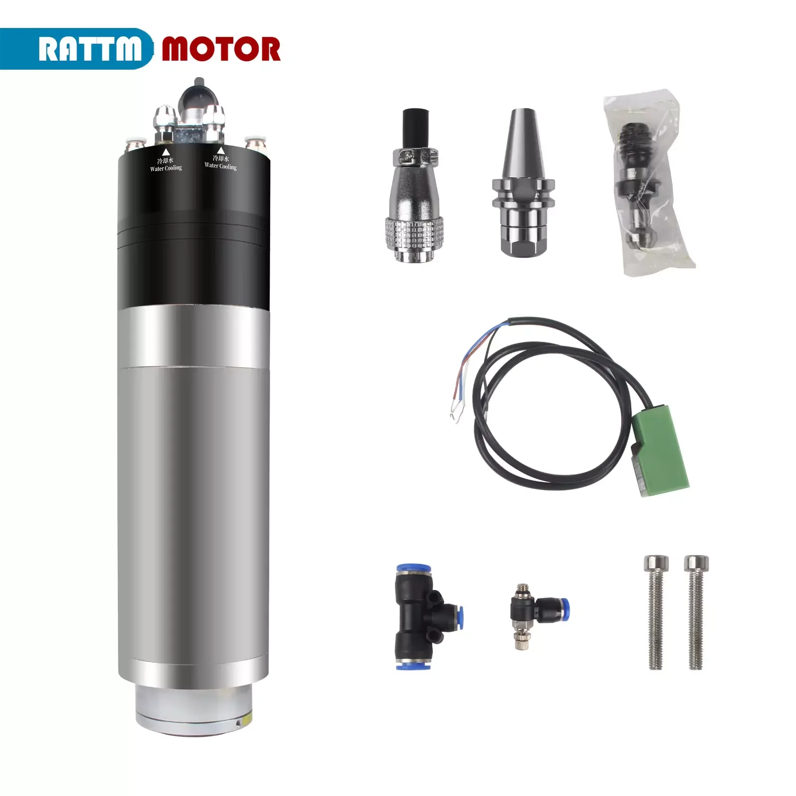 3KW ATC Automatic Tool Change Water Cooled Spindle BT30 4 Pole 24000rpm or 8 pole 18000RPM 220V/380V & VFD for CNC Metal Working