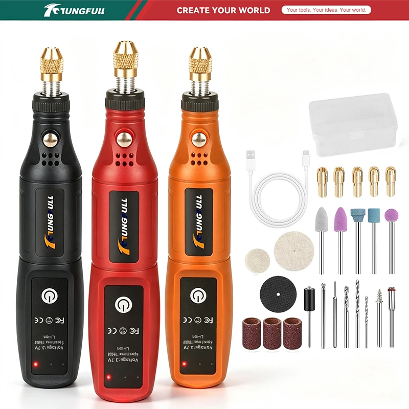 Mini Electric Drill USB Rechargeable Cordless Engraving Pen Wireless Hand Drill Rotary Tool for Crafting Polishing Dremel Tools