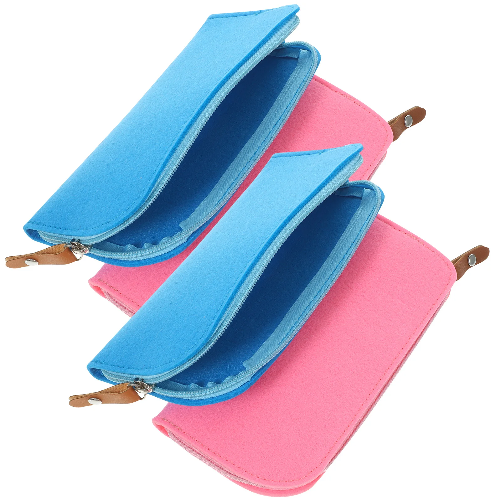 

4pcs Felt Pencil Case Small Lightweight Stationery Bag Large Capacity Organizer For Students Artists Outdoor Sketching