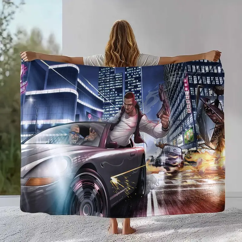 Game G-GTA San Andreas Soft Flannel Throw Blanket,Cozy Warm Blanket for Bed,Sofa,Living Room,Picnic,Camping,Home Decor,Gift