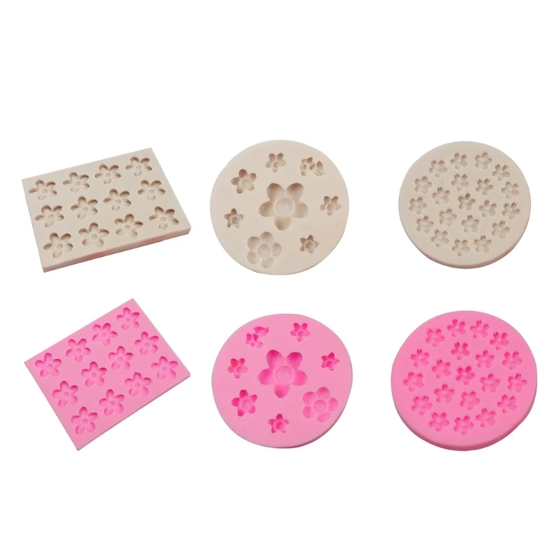 Cherry Blossom Flower Silicone Mold Cupcake Toppers Baby-Shower Fondant Cake Decorating Tool Chocolate Mould