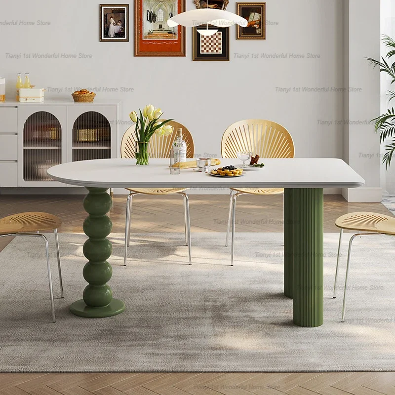 

Simplicity Designer Modern Dining Tables Cream Style Luxury Originality Nordic Dining Tables Restaurant Furniture Stoviglie HBDT