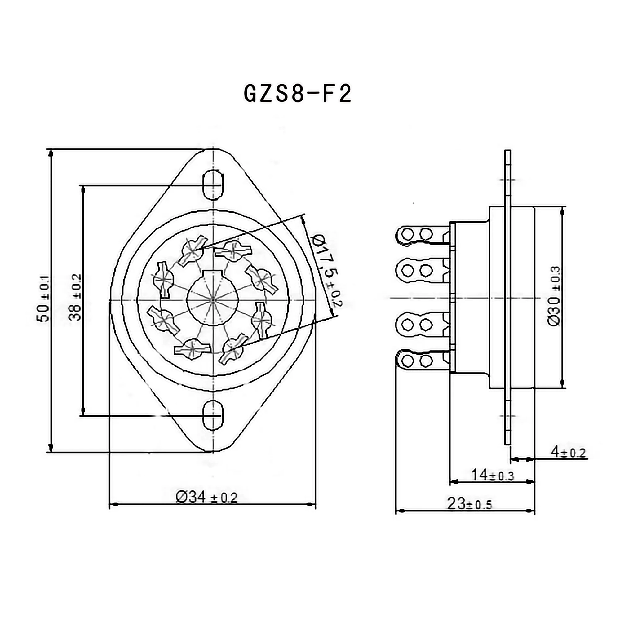 Bakelite 8Pin Tube Socket GZS8-F2 Vintage Valve Socket For KT88 6V6 6L6 EL34 6N8P 6SN7 Vacuum Tube  Amplifier DIY HIFI Audio