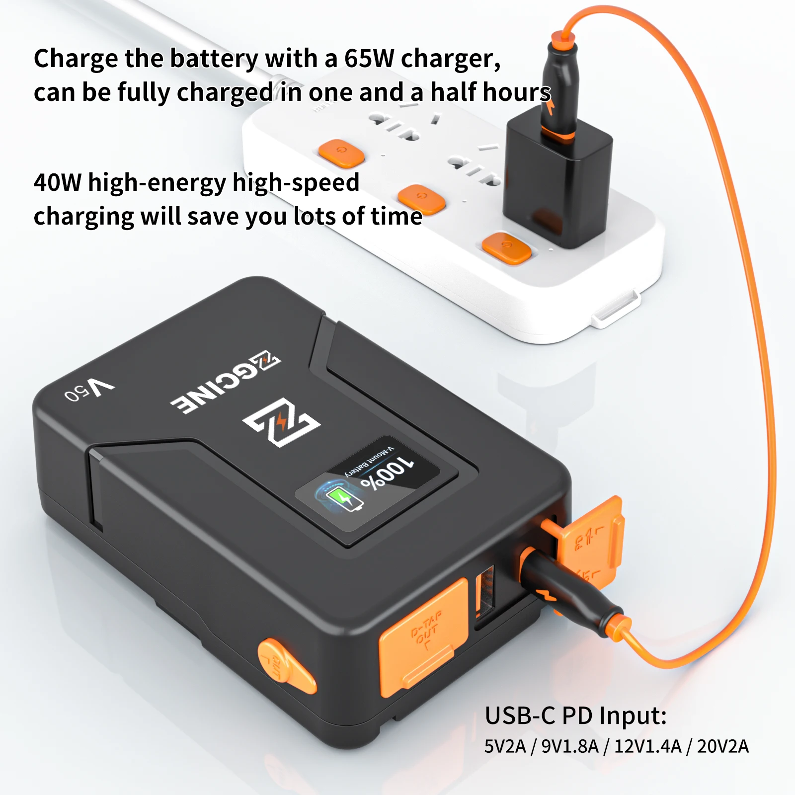 ZGCINE Kit Baterai Dudukan ZG-V99 V 6800MAh 14.8V 99Wh V Pelat Kunci Bentuk V Baterai Li-ion Isi Ulang PD Pengisian Cepat
