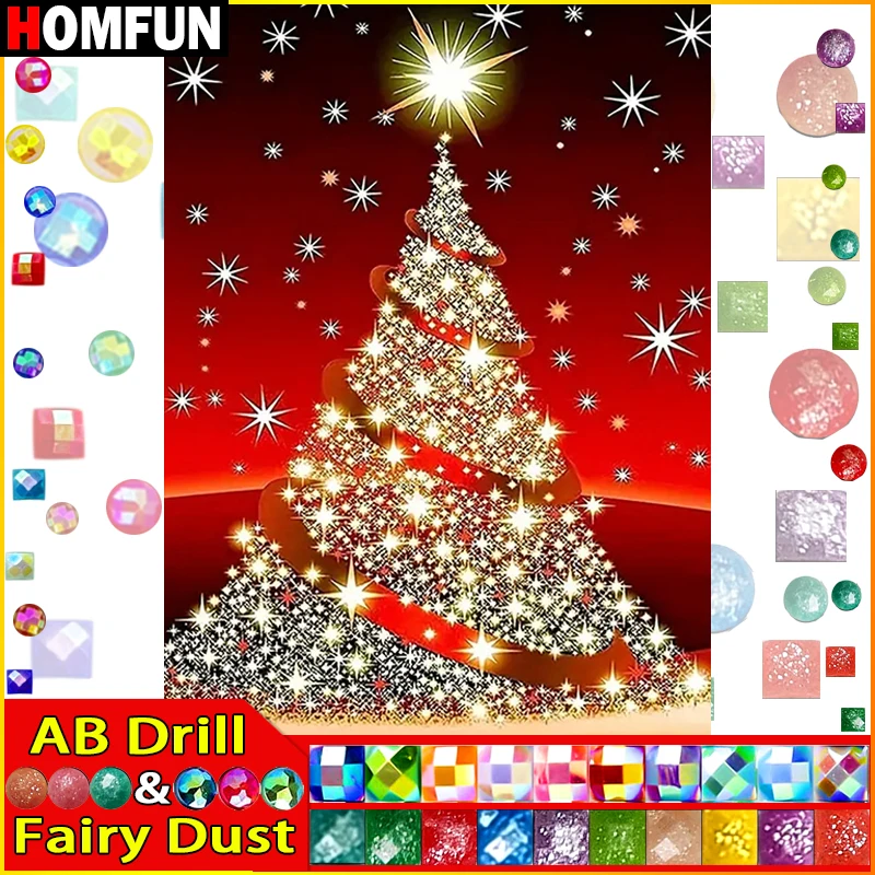 HOMFUN Fairy Dust AB Rhinestone Painting Crystal Decor Diy Diamond Painting 