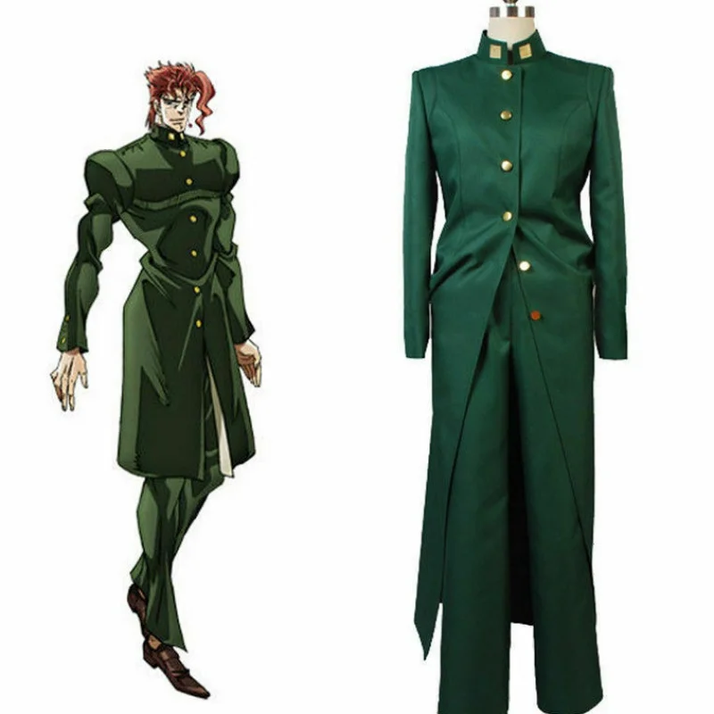 Disfraz de Anime JoJo Bizarre Adventure Stardust Crusaders Kakyoin Tenmei Kakyouin Noriaki, uniforme verde para Halloween