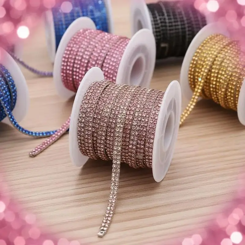 Rhinestone Trim Stickers Self-Adhesive Sparkly Flexible Car Interior Mouldings for Dashboard Gear Shift Decor