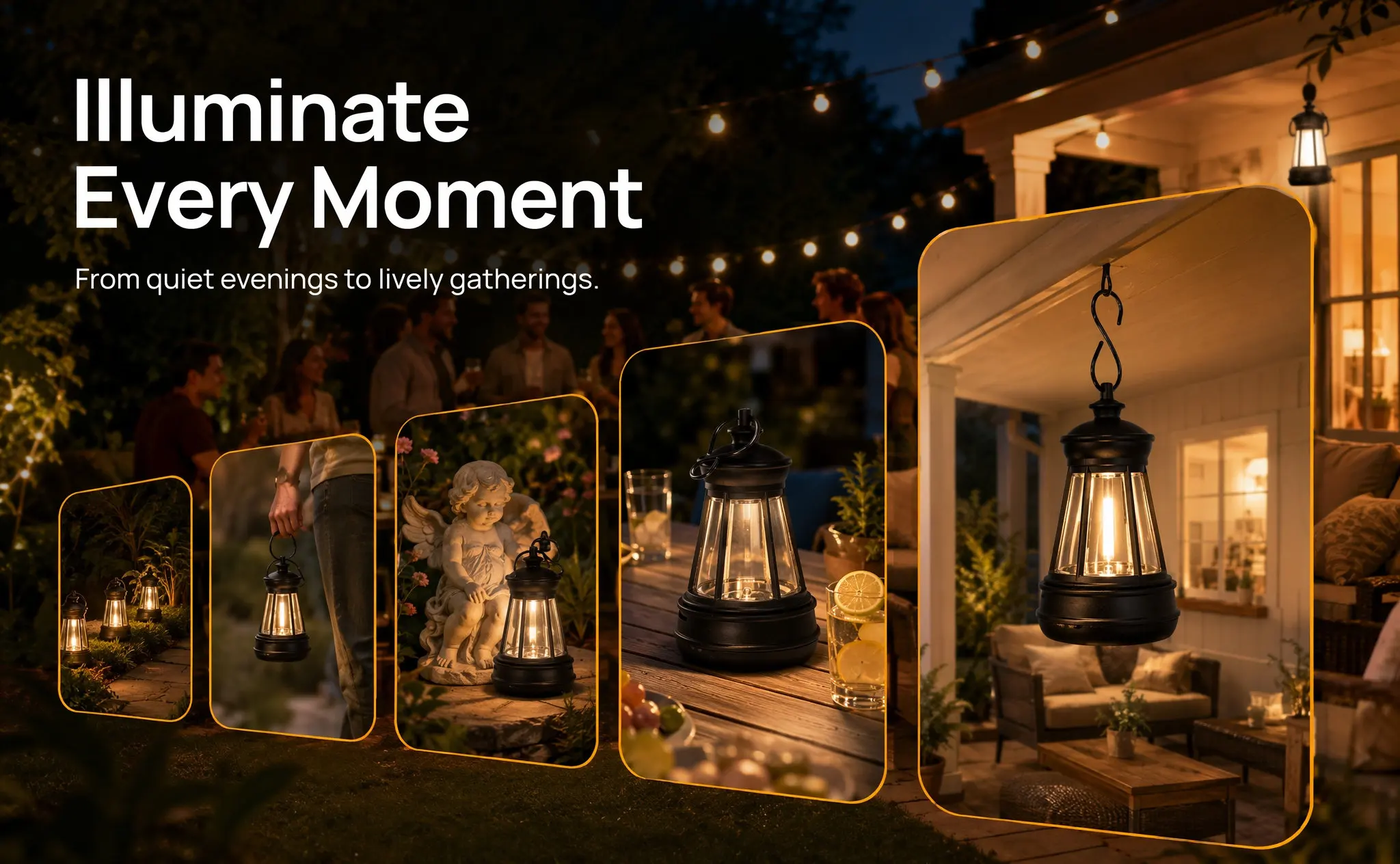 Solar Pet Memorial Lights 2 Pack Mini Hanging Lanterns for Garden Decor Replacement Outdoor Lighting