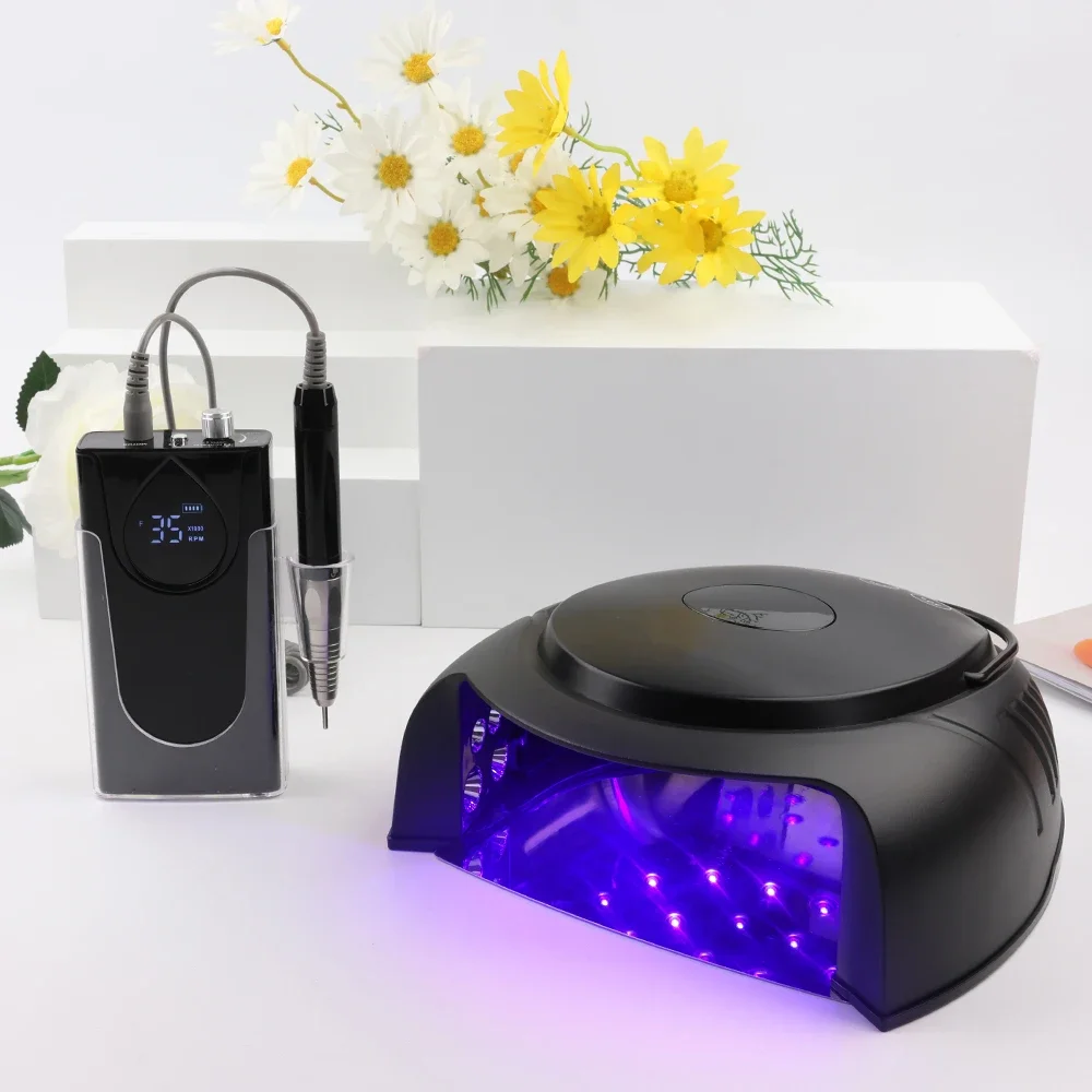 2024 Full Metal Construction High End UV LED Nail Lamp High Power 64w Professional For Salon SPA Rechargeable Portable Desktop