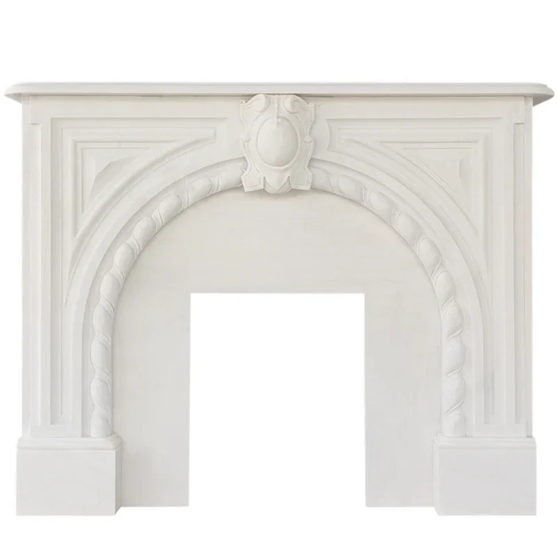 

French Style Solid Wood Light Luxury Carved Curio Cabinet Background Wall Display Cabinet Simple Shelf Entrance Cabinet