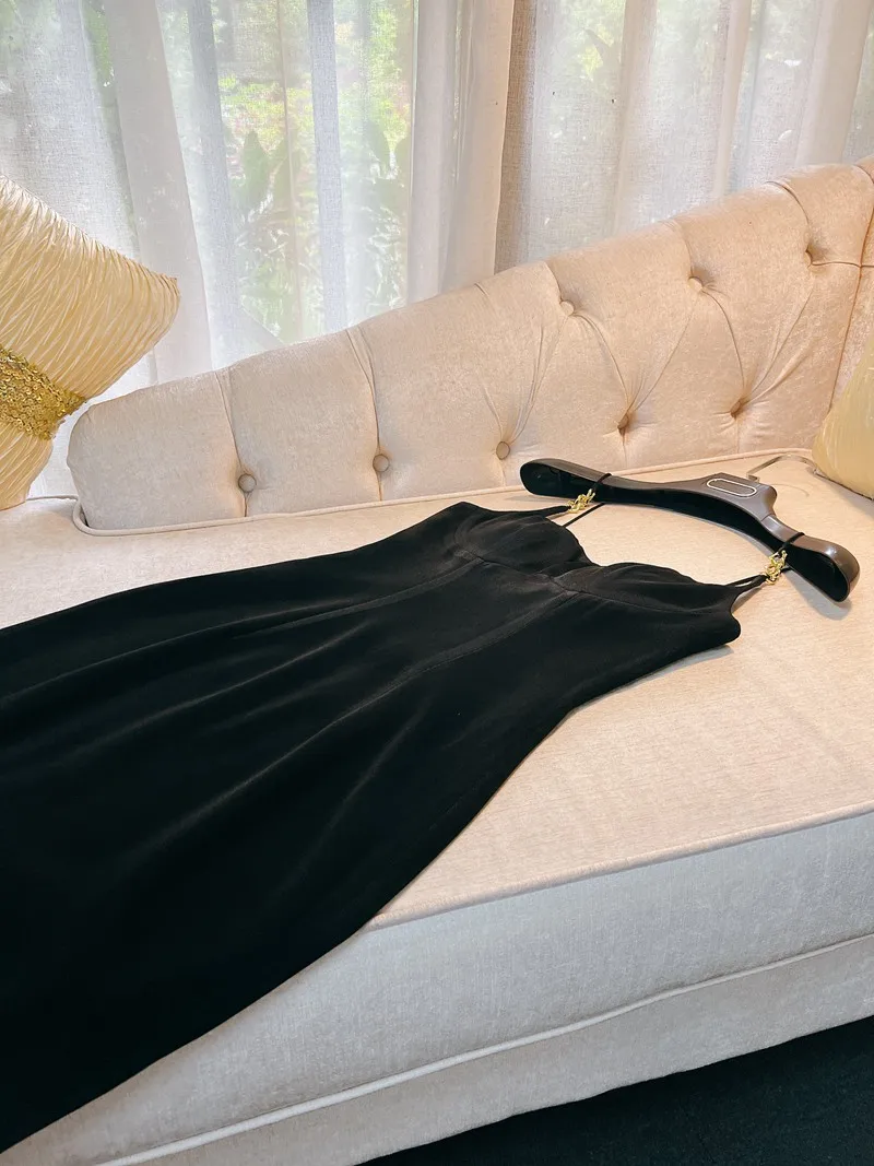 

Ele Sexy Bla Dr Retro Hong Kong Sle Bodycon Long V-Ne Zipper Closure Polyester Fiber Summer Women's Dr