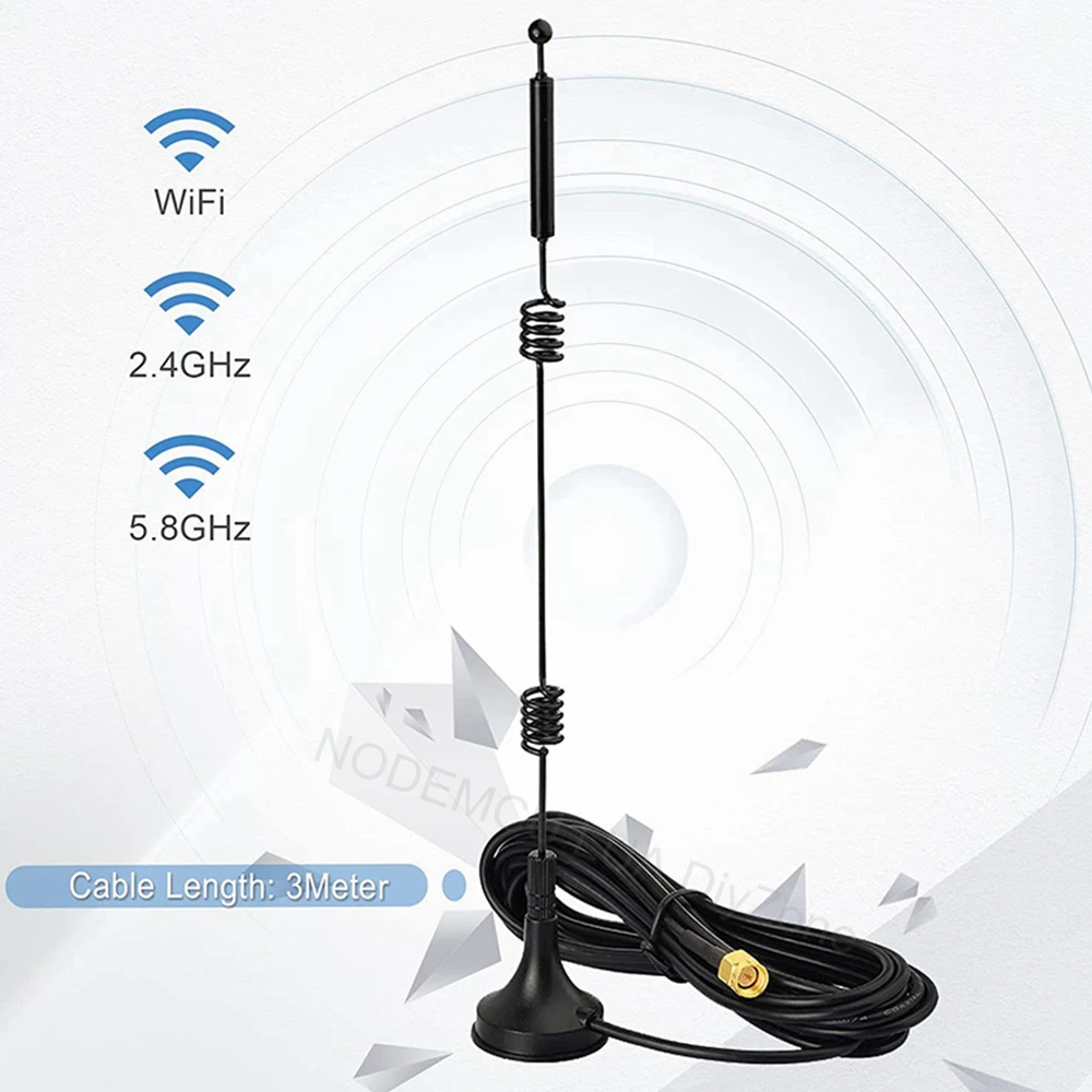 WiFi 2.4GHz 5GHz 5.8GHz 9dBi Magnetic Base RP-SMA Male Female Antenna For WiFi Router Wireless Network Card USB Adapter Camera