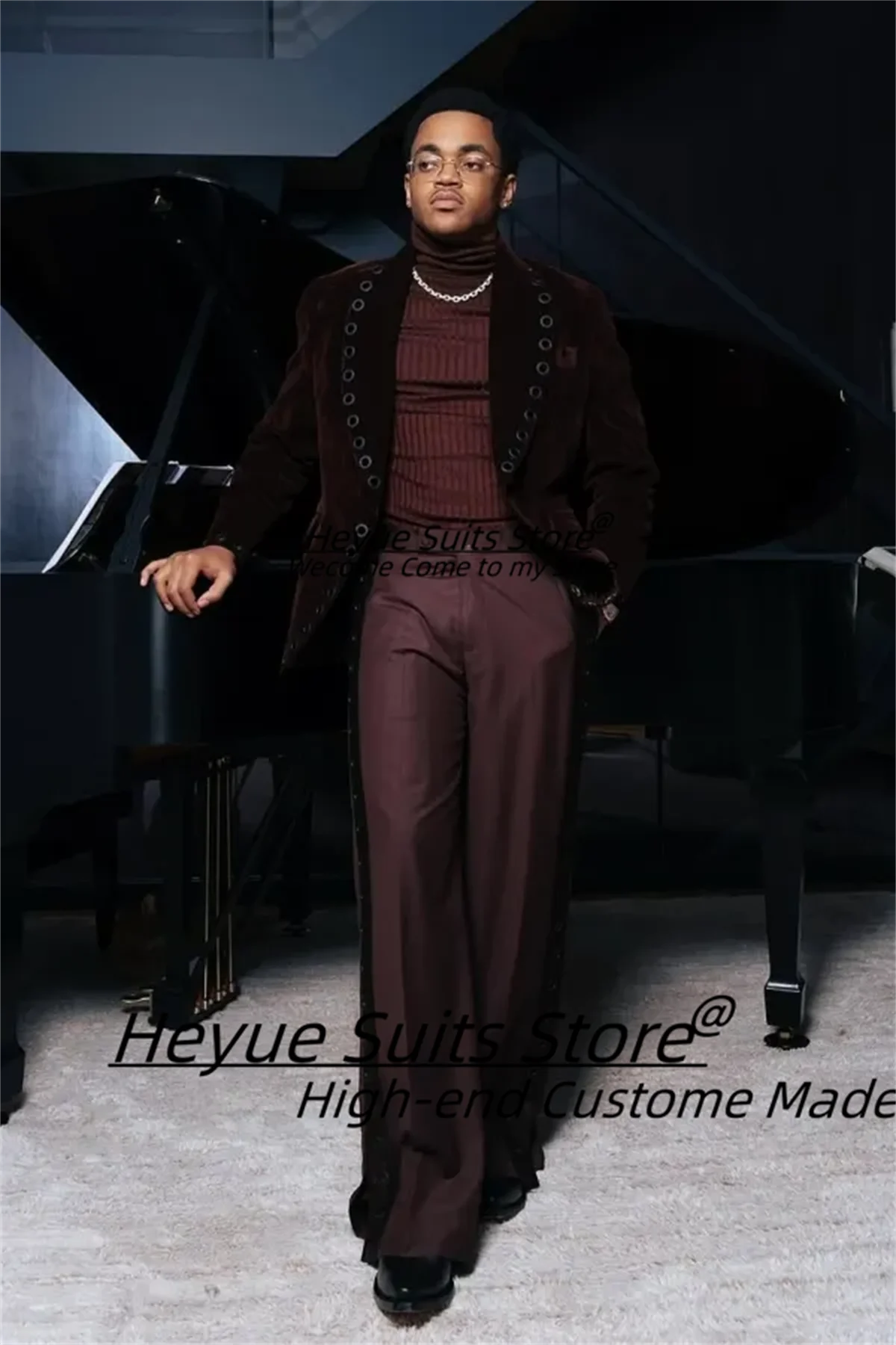 

Luxurious Handsome Formal Groom Wedding Tuxedos Customized Slim Fit Latest Design Men Suits 2 Pieces Sets Male Party Blazers