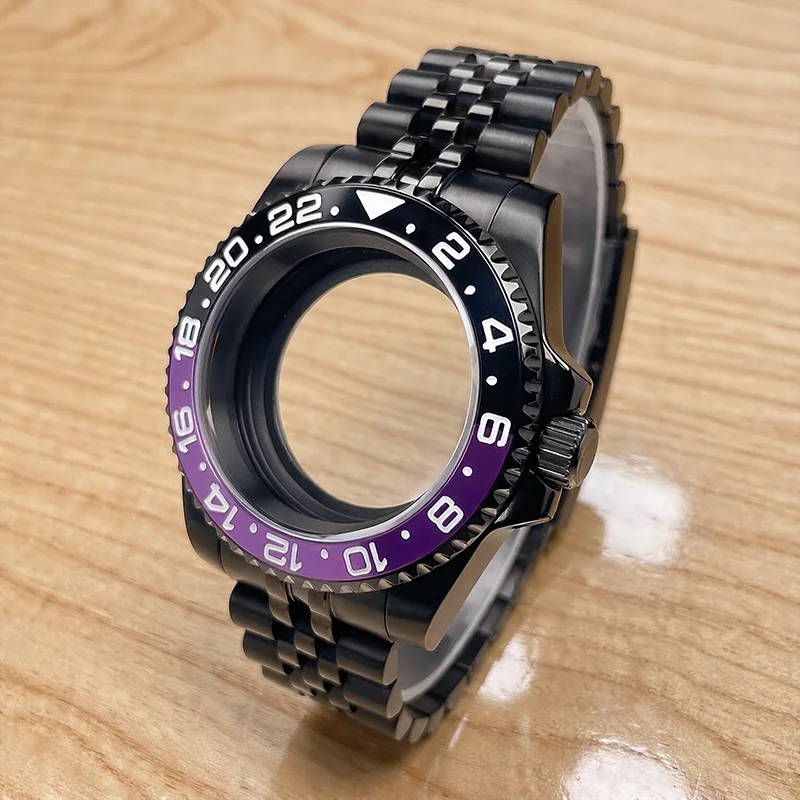 40mm NH35 case - Sapphire crystal steel strap, compatible with NH34/NH35/NH36 movements at 120 Clicks suitable for 28.5mm dials