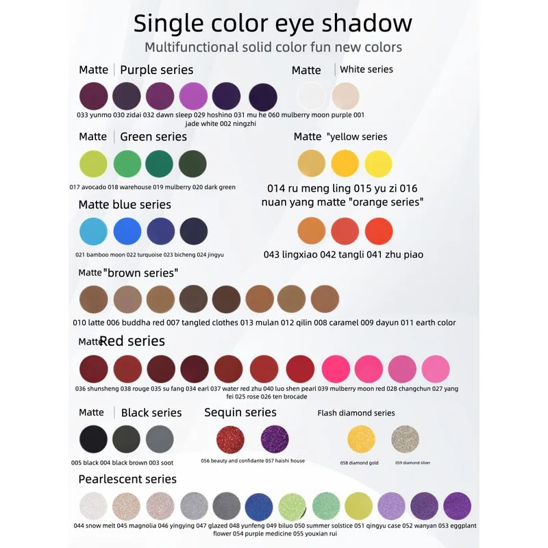 

SUETNEI Matte Pearlescent Shimmering Diamond Single Color Customizable Palette Eyeshadow Box With 59 Colors To Choose From