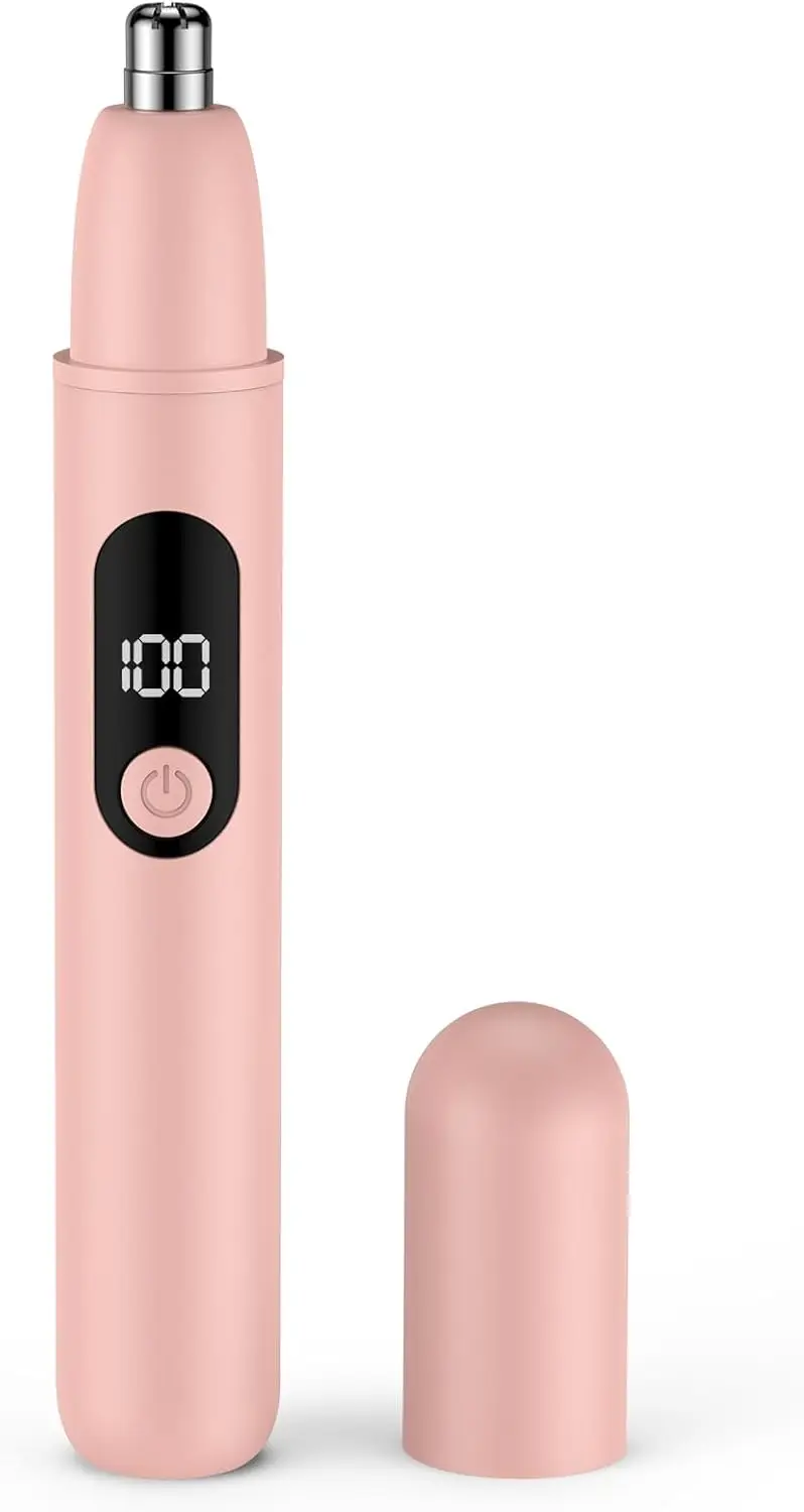 

Rechargeable Cordless Nose Hair Trimmer, Painless Ear Eyebrow Tool for Men Women - Dual Edge Easy Clean Pink