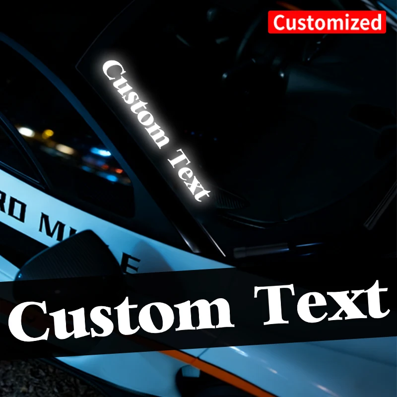1PC Cool Font Custom Reflective Car Stickers Personalized Tuning Waterproof DIY Vehicle Windshield Window Side Body Vinyl Decals