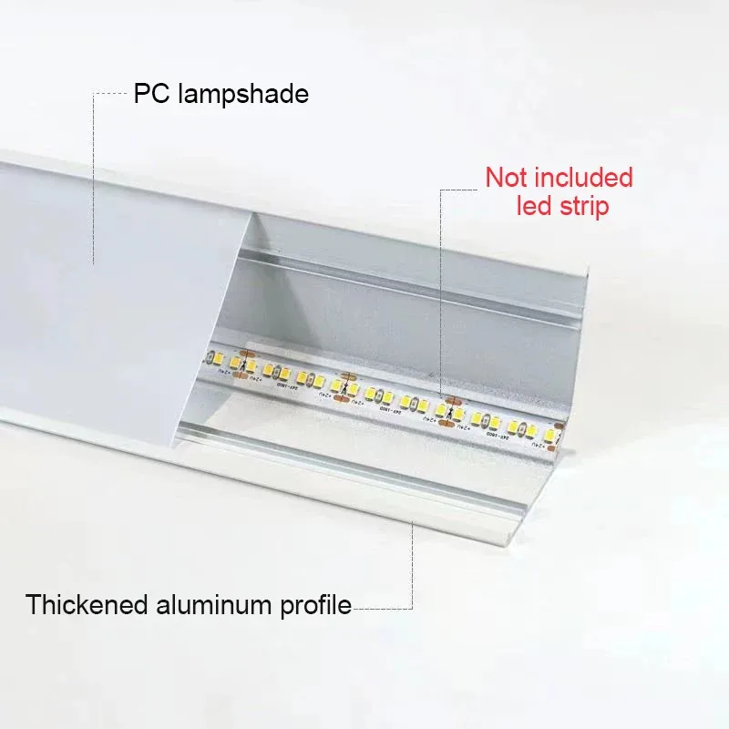 壁洗浄不要のオープンアルミプロファイル2mトップコーナーLED発光天井ハードバーストリップ照明ホームデコレーション