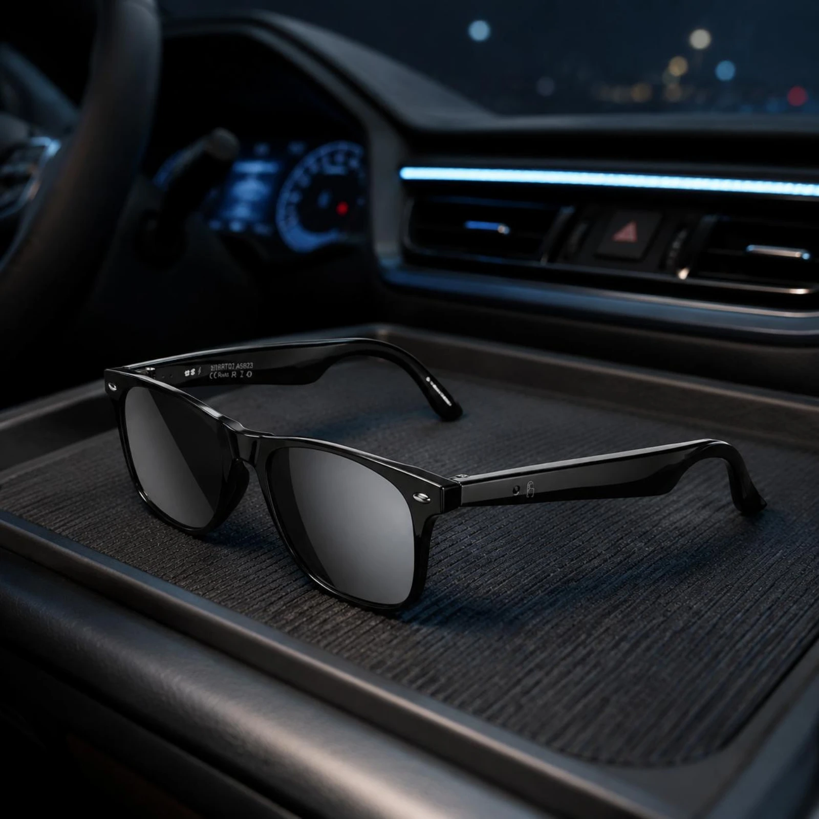Rectangular Smart Glasses Integrated Controls Smart Glasses Eyewear Slim Temples