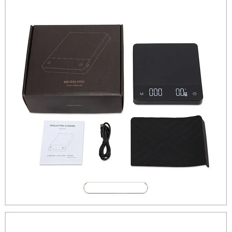 Coffee Electronic Scale, Professional Espresso Scale with Timer, Rechargeable Digital Weight Scale for Pour Over Coffee, Househo