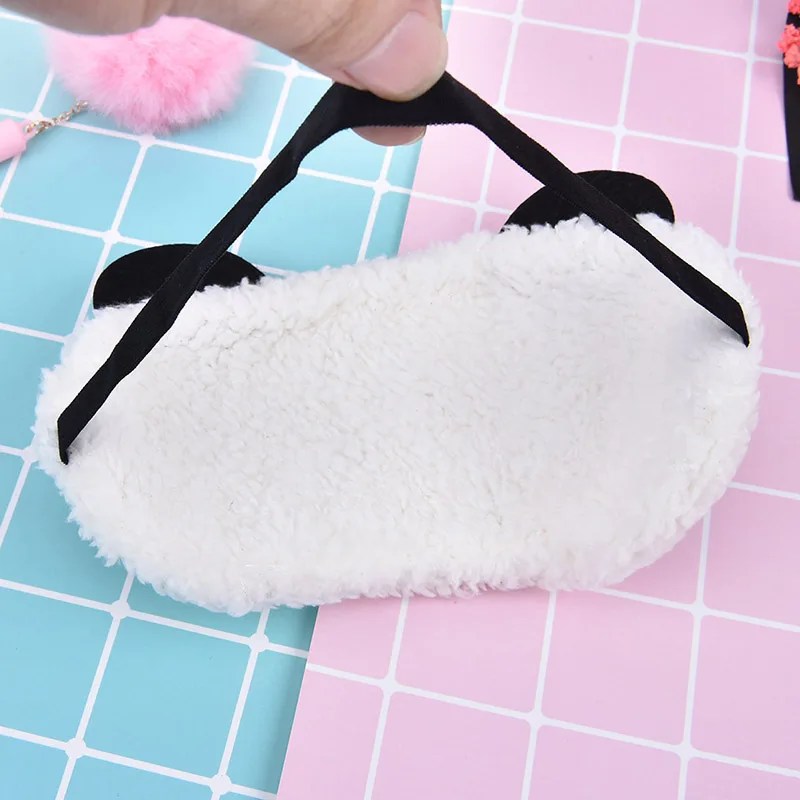 1pc Cute Design Fashion Plush Panda Face Eye Mask Travel Sleeping Soft Eyeshade Eyeshade Portable Sleeping Cover