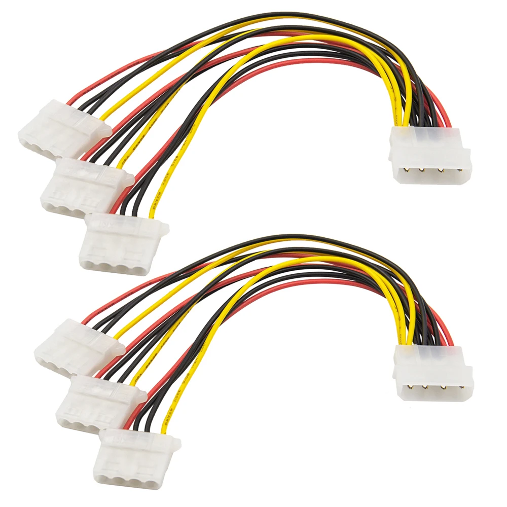 4 Pins Molex Male to 3 Port Molex IDE Female Power Splitter Computer Adapter 4 Pins IDE Power Cable