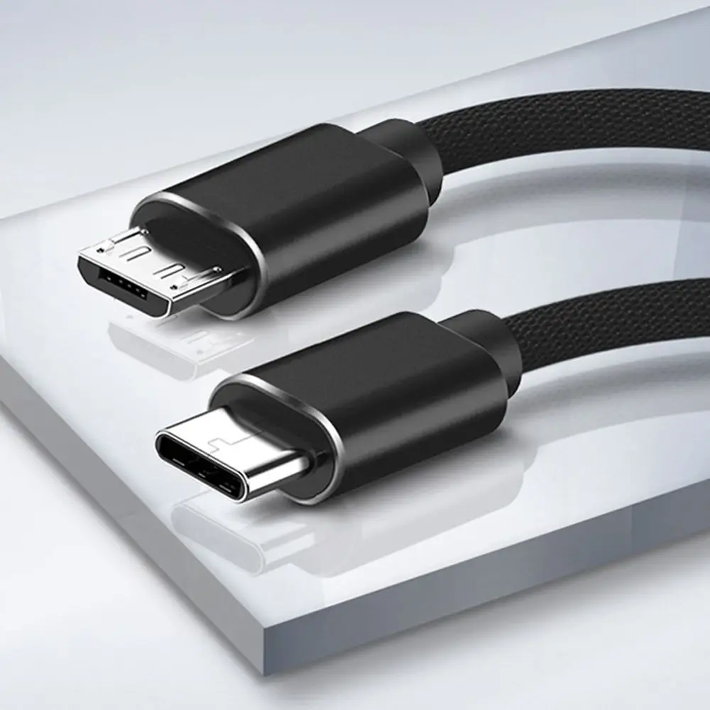 الهاتف المحمول QC4.0 OTG محول كابل بيانات USB نوع C إلى مايكرو USB كابل شحن سريع ذكر إلى ذكر لسامسونج Xiaomi هواوي