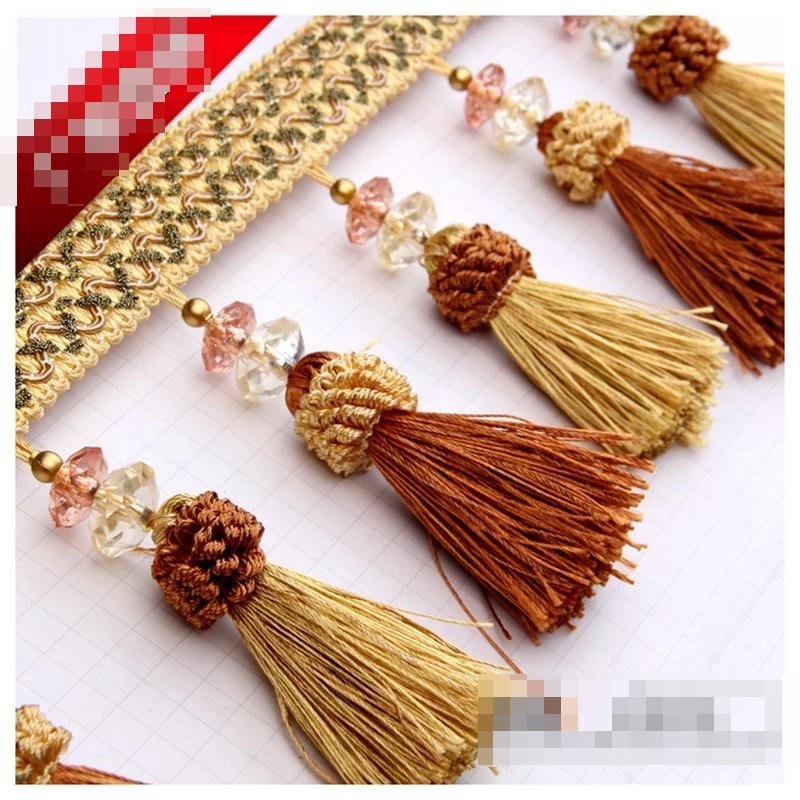 Curtain Accessories Lace Trim Lampshade and Sofa Decoration Vehicle and Wedding Décor Fringe Edging with Dual-Color