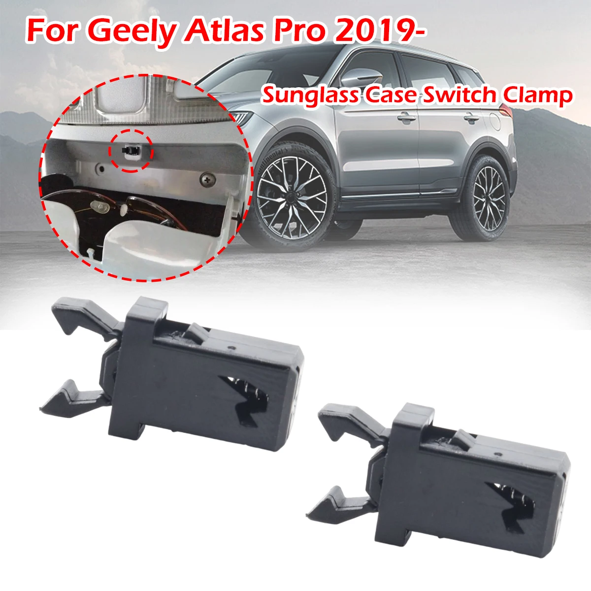 

2/5/10pcs Suspension Spring Clips Sunglass Case Switch Clamp For Geely Atlas Pro 2019- interior Roof Reading Light Holder Buckle