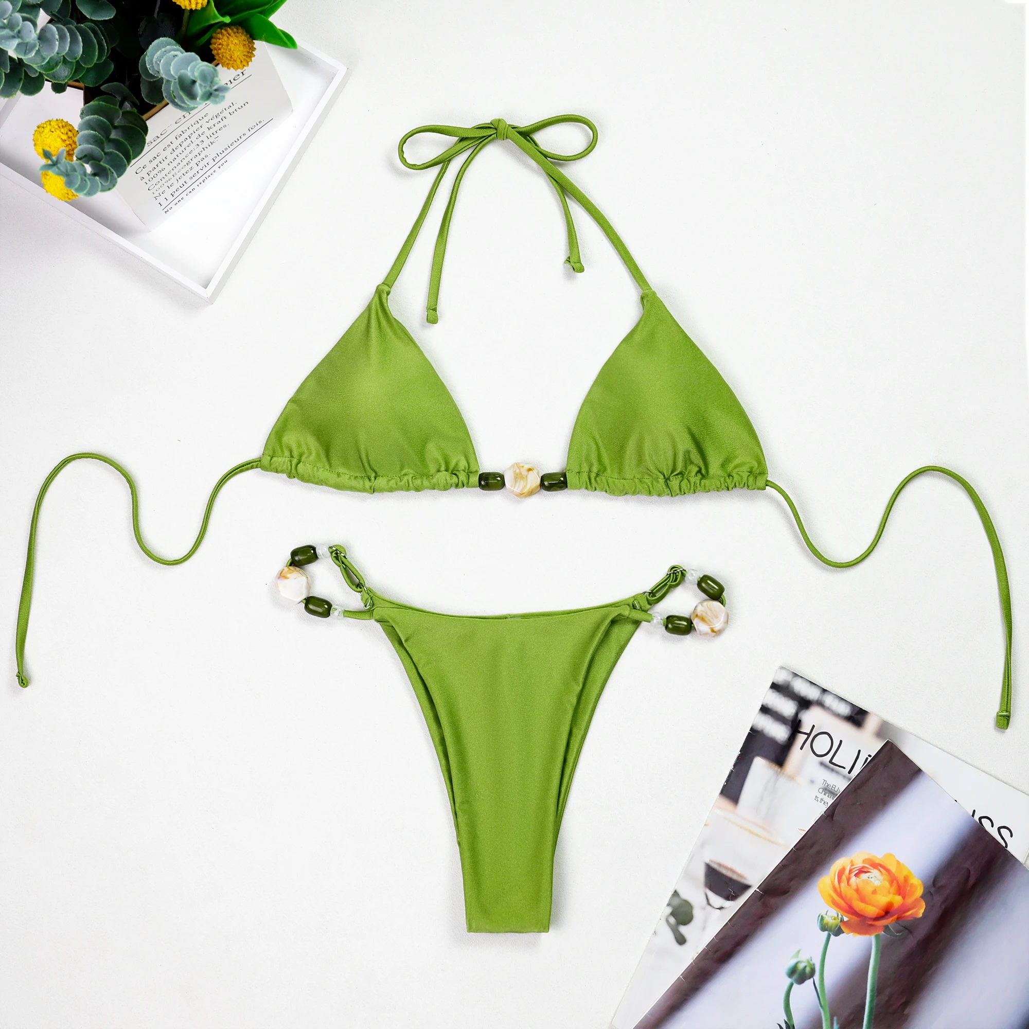 

2025 New Push up Bikini Set Sexy Women's Swimsuit Solid Shiny Brazilian Biquini Swimwear Female Swimming Suit for Beachwear
