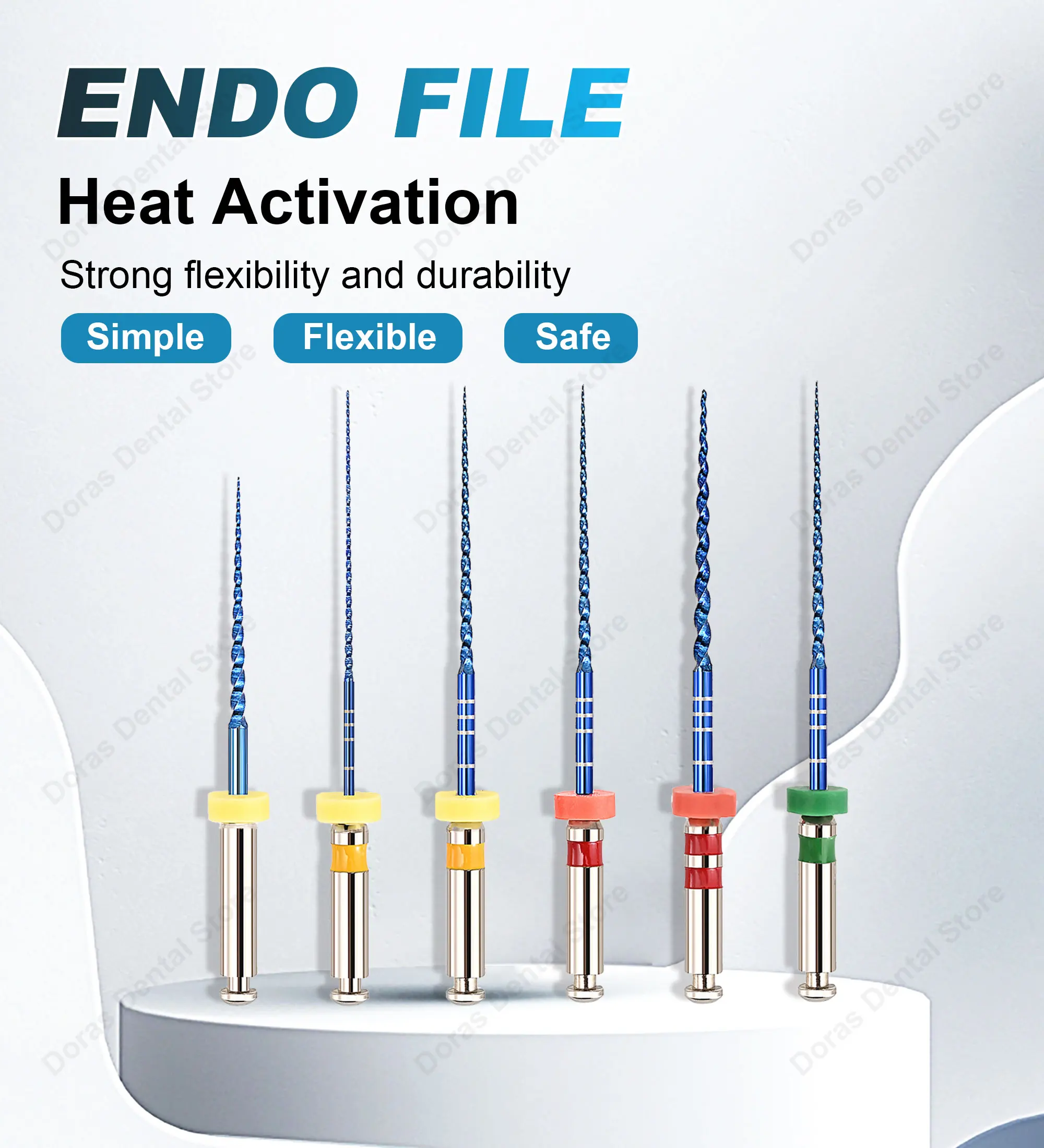 Blue Dental Rotary 02 04 06 Files Nickel Titanium Root Canal Files Endodontic M3 Files