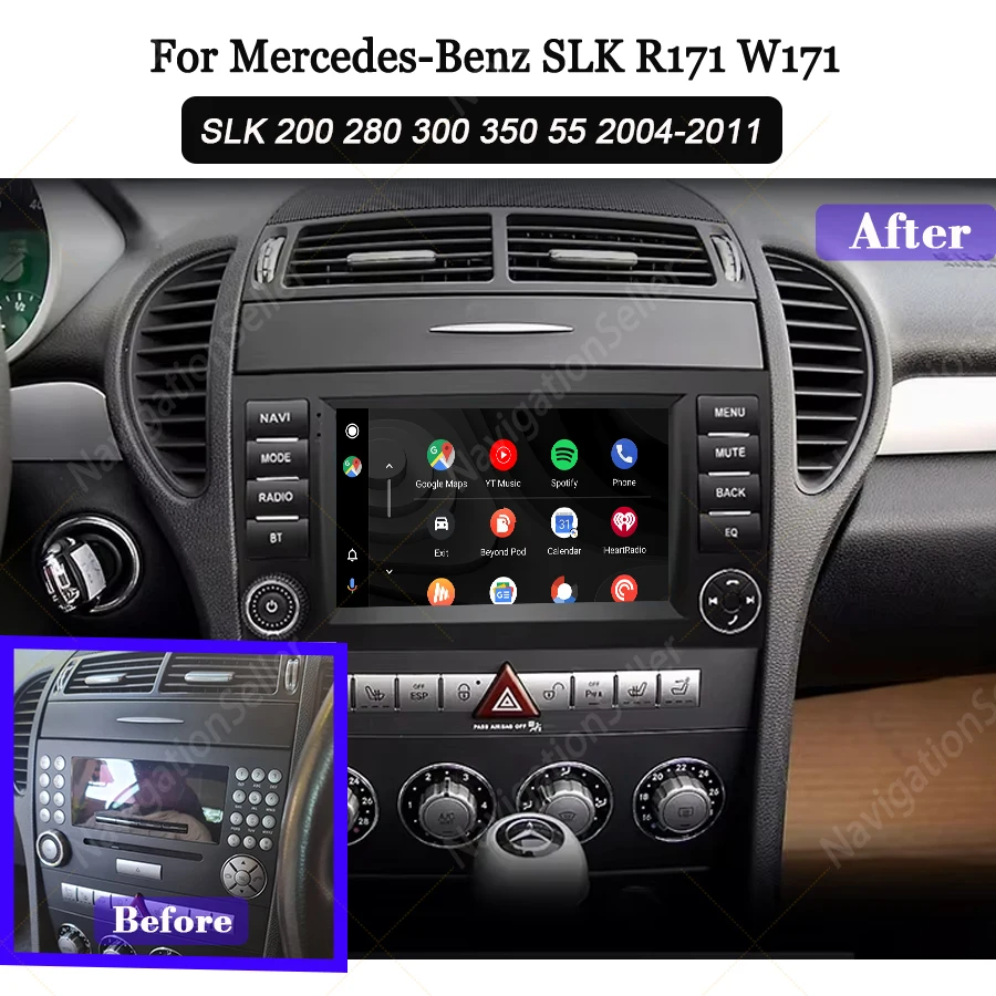 

VIGOHI For Mercedes Slk R171 Multimedia Android Radio Upgrade SLK 200 280 300 350 Head Unit Carplay Android Auto Gps Navigation