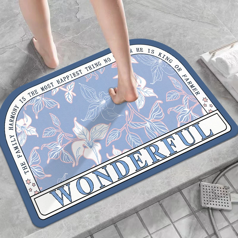 Hard diatom mud quick-drying floor mat bathroom bathroom door water absorption non-slip foot mat toilet toilet small carpet