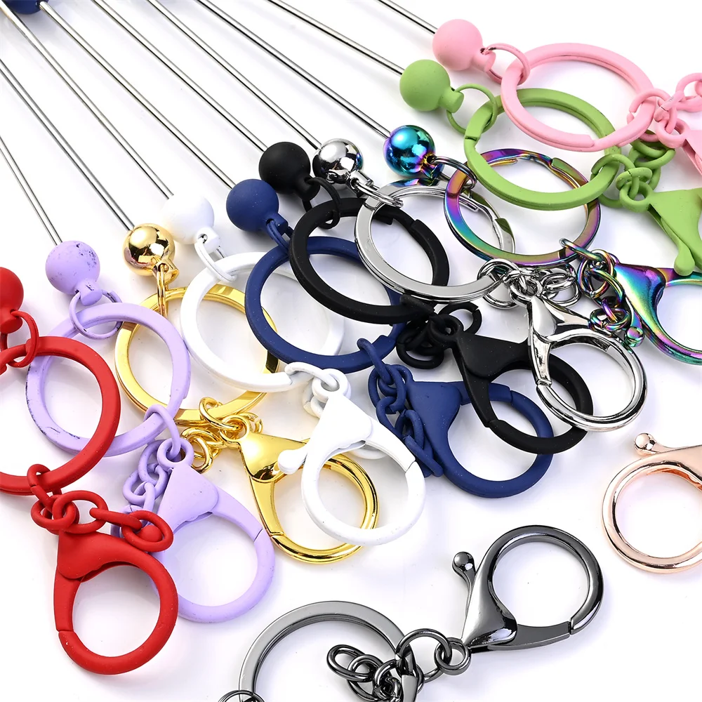 1 Stück Perlen-Schlüsselanhänger-Rohlinge in Großpackung für die Schlüsselanhängerherstellung, Blanko-Metallperlen-Schlüsselanhänger für Bastelarbeiten, DIY-Geschenke – Detail 5