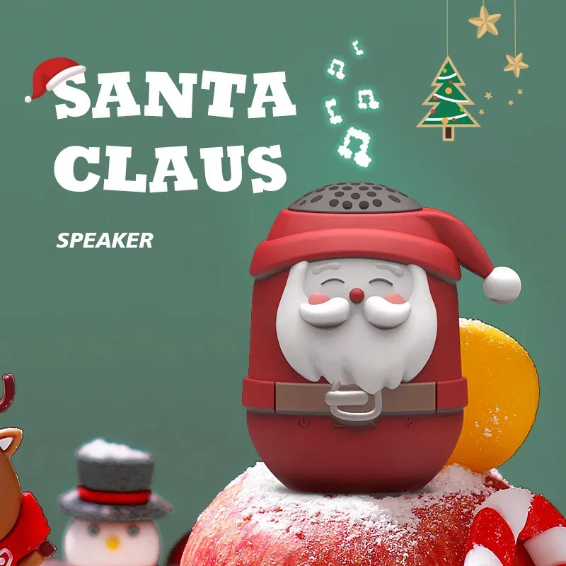 Cute Santa Claus Bluetooth Speaker Christmas Gift Portable Wireless Music Box TF Card Insertion Cartoon Mini Speaker For Friends