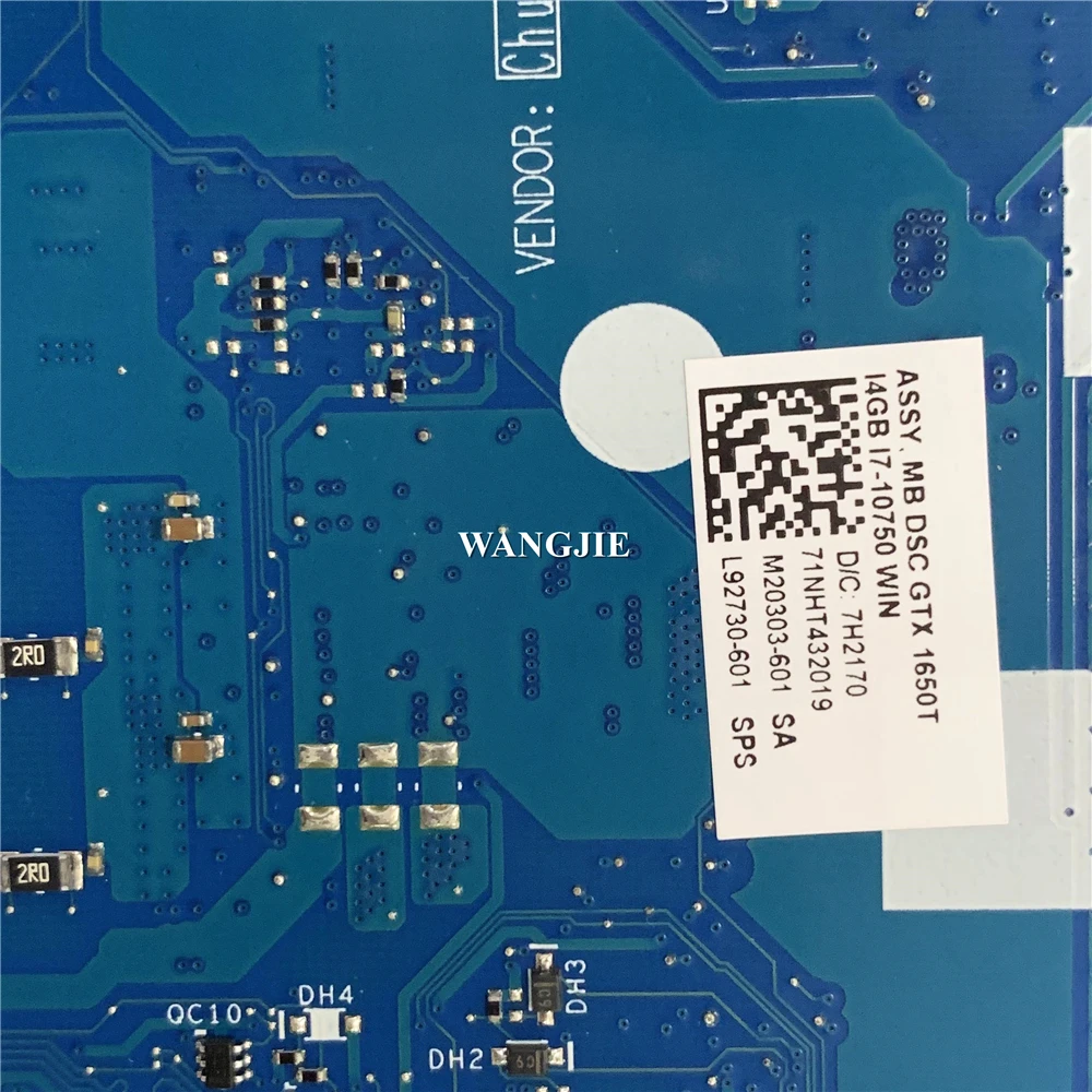 For HP PAVILION GAMING 17-CD Laptop Motherboard GPC70 LA-J651P L92729-601 L92730-001 GTX1650TI 4GB GPU I5 I7 10th 100% Working