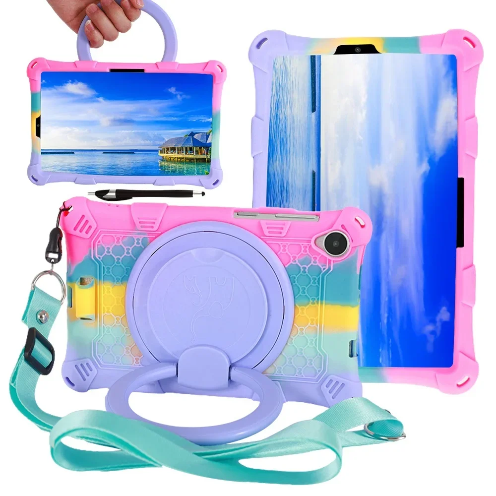 

Case for Lenovo M8 FHD TB-8705 8505 360 Rotating Kids Bubble Case for M8 3th Gen TB-8506 4th Gen TB-300 Silicone Stand Funda