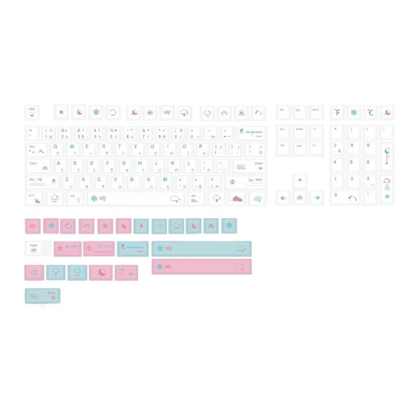 

132 клавиши, минималистичные белые колпачки для клавиш с профилем XDA, набор персонализированных японских колпачков для Прямая