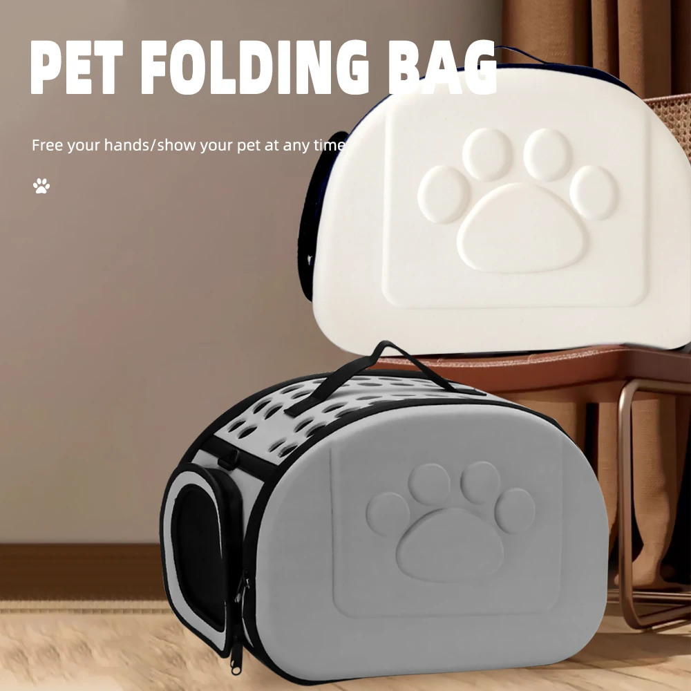 Bolsa cruzada para mascotas, mochila plegable para gatos y perros fuera del coche, bolso portátil para gatos, bolso cruzado de mano para gatos