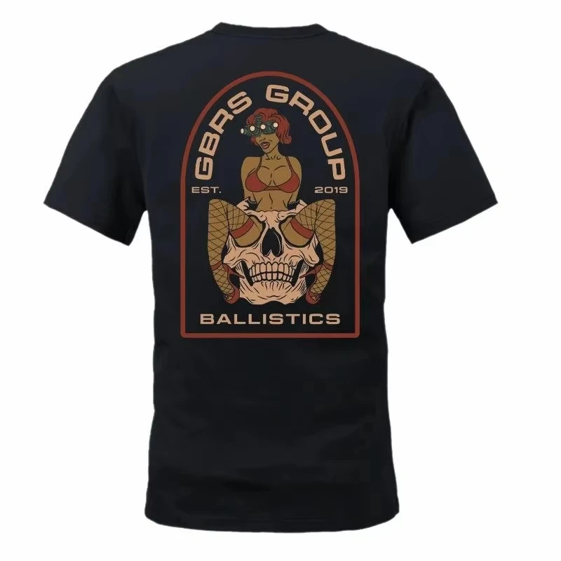2026 New Personalized American Military Fan Tactical Print High Quality Men's Short Sleeve Crew Neck Comfortable Loose T-Shirt