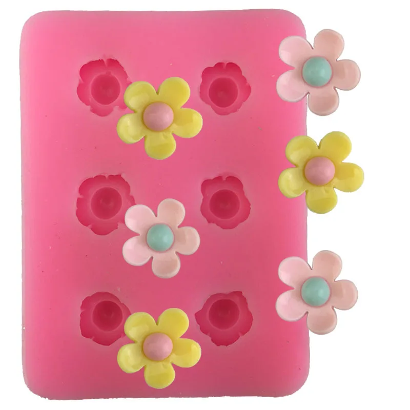 kitchen cake tools flower daisy cherry blossom silicone mold chocolate Mu Si fondant baking mold diy gypsum drops decoration