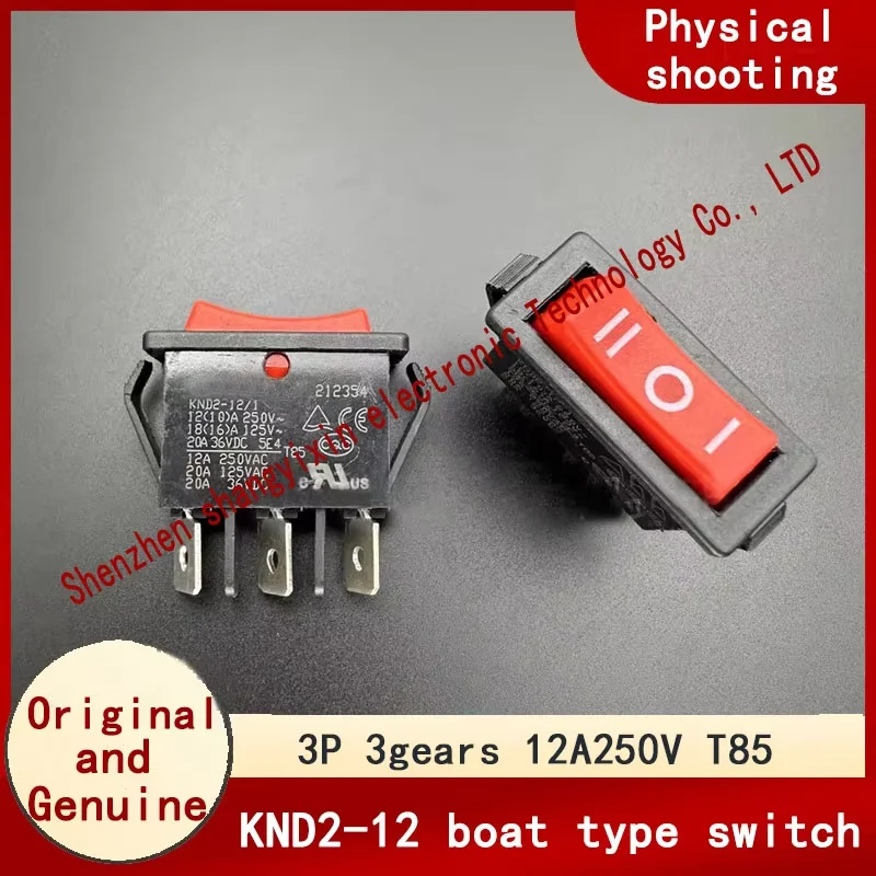 

Original KND2-12/1 warped ship switch 3 pin 3 gear 12A250V power supply KCD3 Large current 20A 36VDC 32*14mm