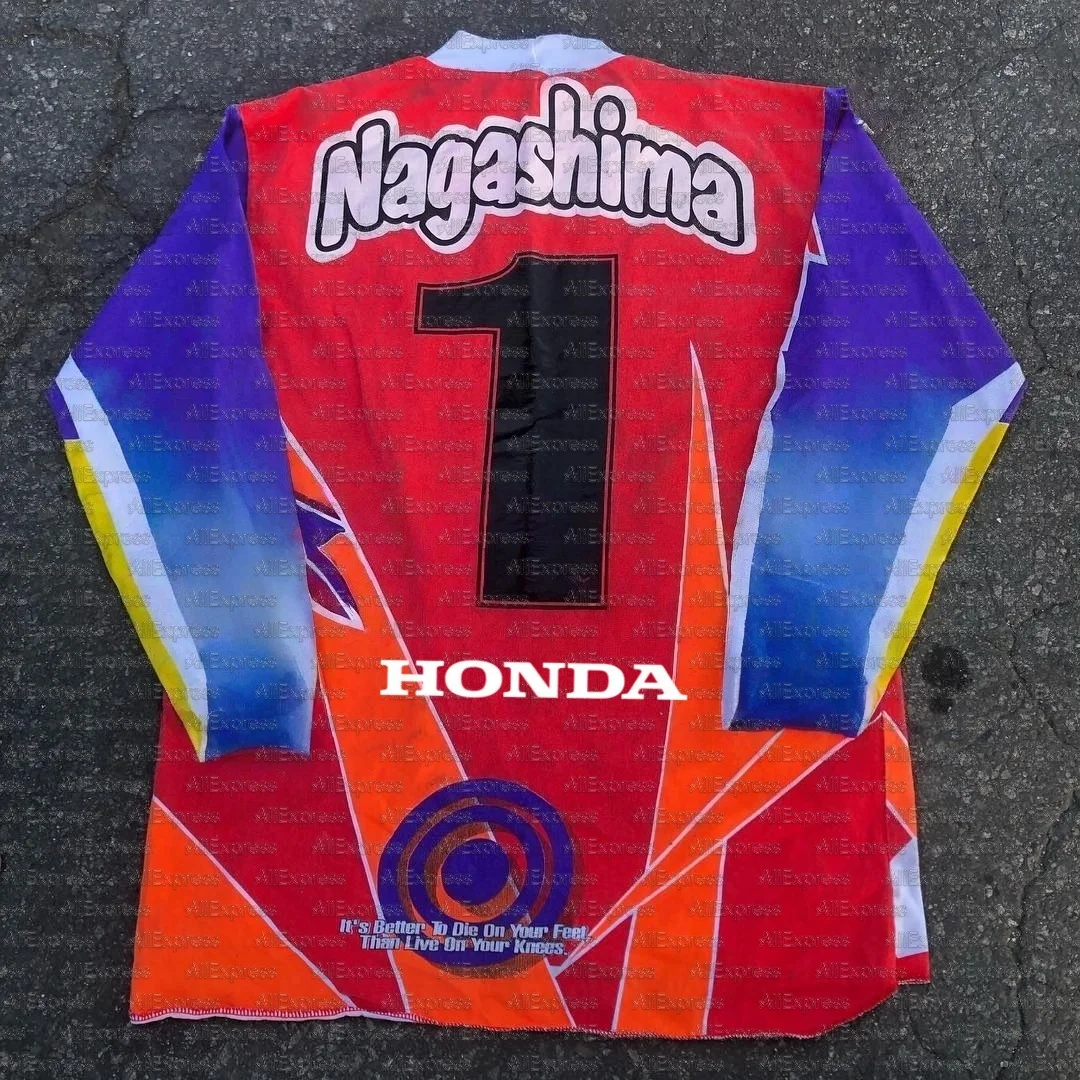 

Хонда мотоциклетный трикотаж с длинным рукавом, дышащая рубашка для верховой езды для велосипедов и горных гонок, футболка, удобная повседневная экипировка