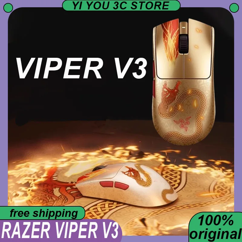 

Беспроводная мышь Razer Viper V3, профессиональная версия, легкая, 8 кГц, FOCUS PRO 35K, 2,4G, совместный бренд, игровые мыши для ПК, киберспорта, ноутбука