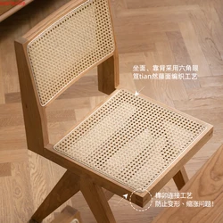 Silla de ratán de madera maciza con reposabrazos, sillas de escritorio para comedor, oficina, cocina, comedor, taburete de Camping al aire libre, muebles para el hogar