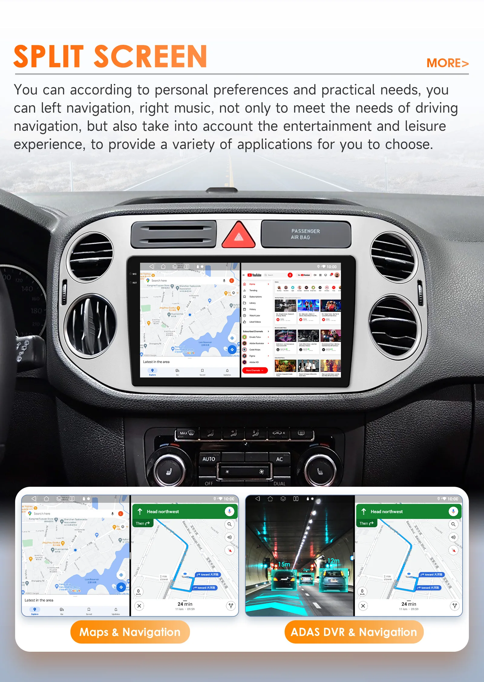 9'' AI Intelligent System Car Radio for VW Volkswagen Tiguan 1 NF GPS Wireless CarPlay Android Auto 4G 2 Din 2din Autoradio WIFI